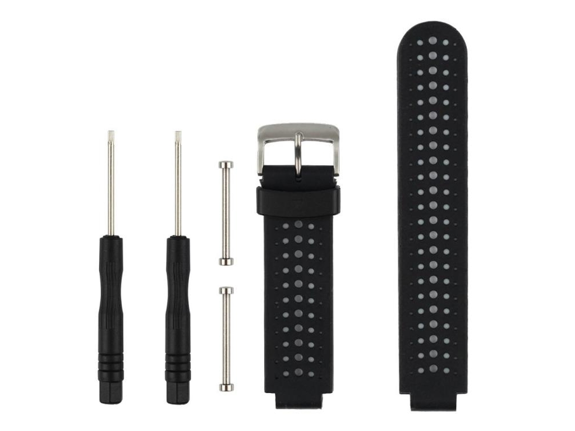 Bracelete para Garmin Forerunner 235 / 220 / 620 / 630 / 230 / 735 Silicone Bicolor com Ferramenta Preto e Branco XIAOMOYU
