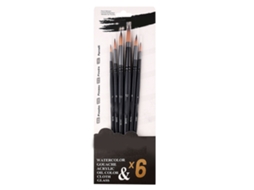 Set De 6 Pincéis Profissionais De Pintura Acrílica Com Cerdas De Nylon Para Acuarela E Arte Artist Kit