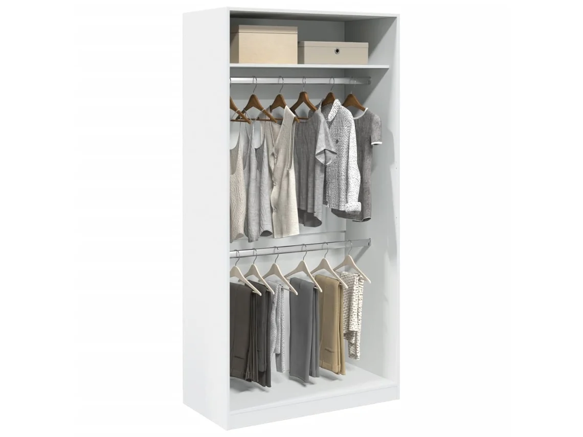 Vidaxl Roupeiro 100x50x200 Cm Contraplacado Branco