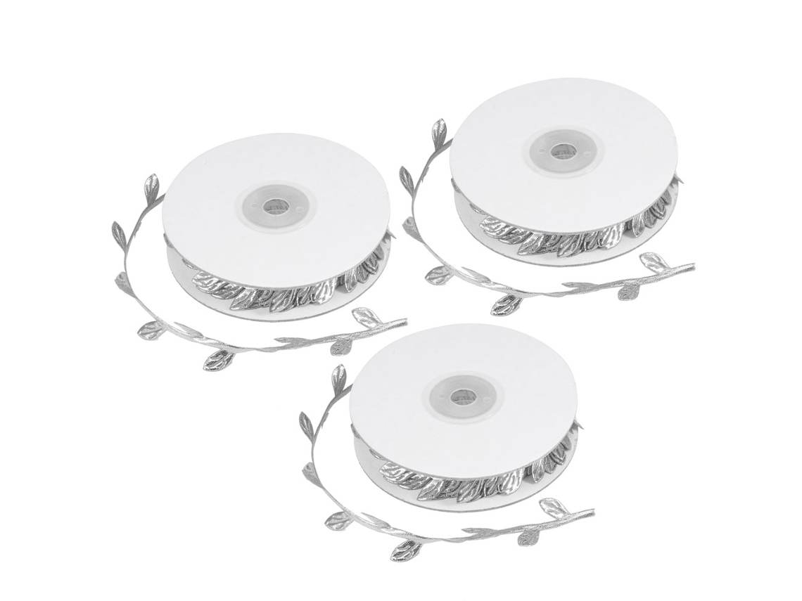 Vinha de Folhas Artificiais, 3 rolos, DIY para Decoração de Casamento, Jardim, Infantil, Verde, Prata, Dourado, 10m | S/MARCA