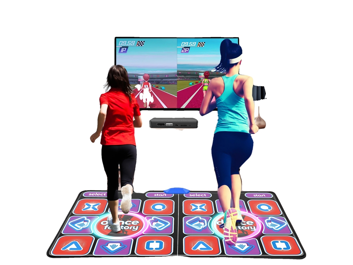 Tapete De Dança Duplo, Com Modo De Dança Mv/3d/desenho Animado, 166x93cm, Material Pvc Não Tóxico