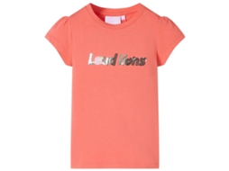 T-shirt De Manga Curta Para Criança Cor Coral 116