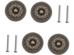 Conjunto De 4 Puxadores Redondos Cobre Antigo Para Gavetas E Armários, Estilo Vintage, Com Furo Único, Ideais Para