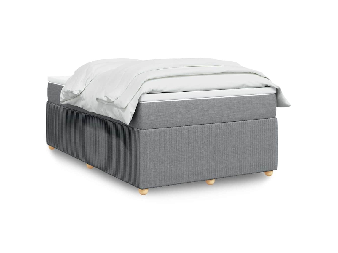 Vidaxl Cama Com Molas/colchão 120x200 Cm Tecido Cinza-claro