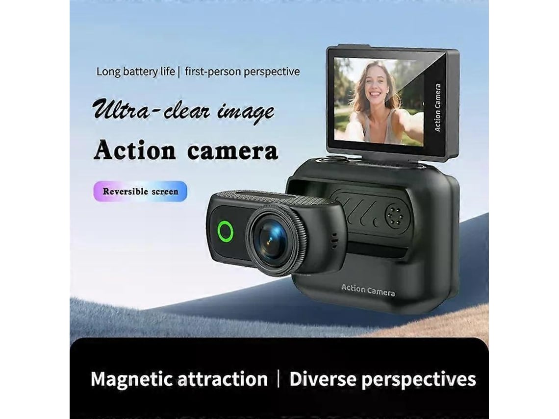 Câmara De Ação Compacta Com Ecrã Articulado De 2,0 Polegadas E Gravação 1080p