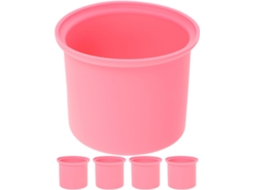 Conjunto de 5 recipientes de silicone antiaderentes para derreter cera.