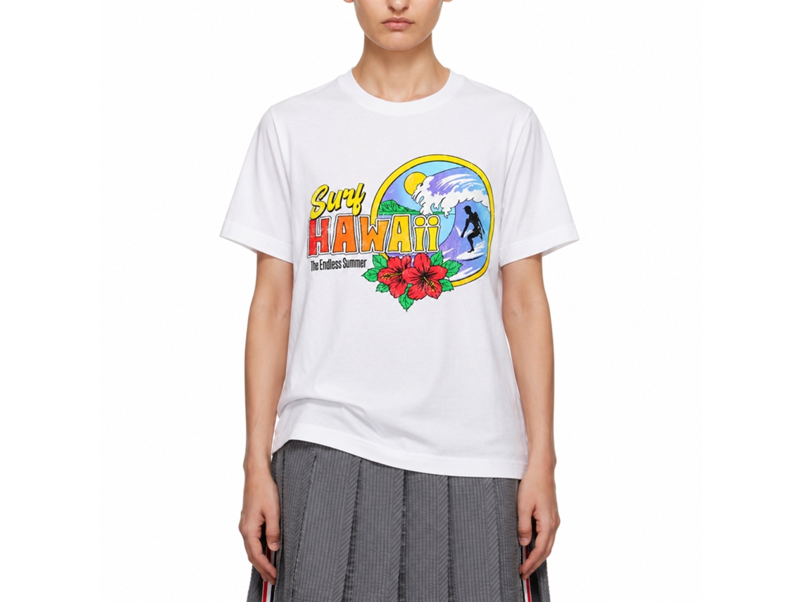 Rockinstone Hawaii Surfer White Adult T-shirt Size:m
