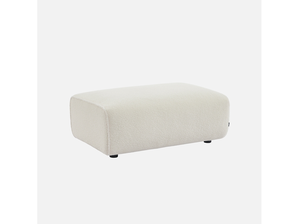 Pufe, apoio para os pés para sofá Boucle de 3 lugares, Branco Sweeek