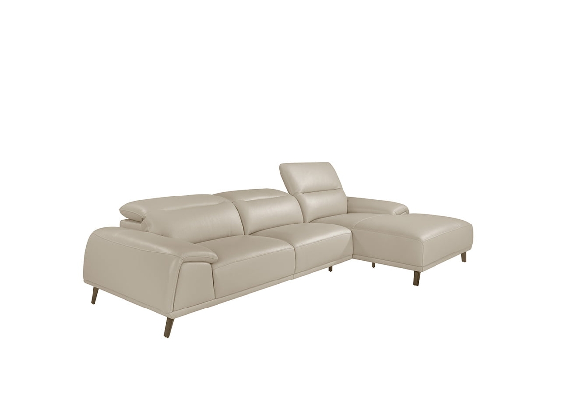 Sofá Chaise Longue em Couro de Vaca ANGEL CERDA  (316 x 176 x 102 cm - Pele - Cru)