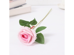12 Rosas Artificiais, Flores Artificiais De Flanela Com Haste Longa E Botões De Rosa Para Casa E Casamento, Jardim E Festa De Aniversário (rosa)