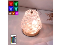 Luminária De Mesa Cristal Led, Luminária De Cabeceira Criativa Em Acrílico Com 16 Cores E Controle Remoto, Luminária De