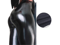 2026 leggings de Couro Pu Leves com Forro Leve Quentes Elásticos Modeladores Preto