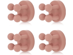 Suporte Escova Dentes Parede Autoadesivo Gancho Silicone 4 Unidades Banheiro