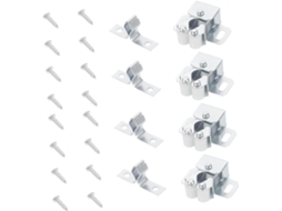 Kit De 35 Peças Fechos Duplos Roletes Portas Armários Sewroro, Com Mola E Trava Metálica Closets Cozinhas