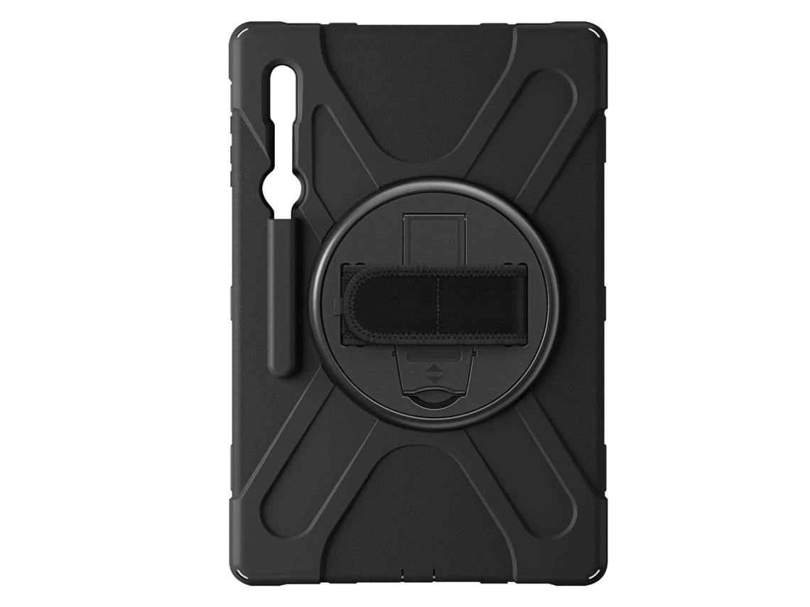 Avizar Capa por Galaxy Tab S8 Ultra / S9 Ultra Pega e alça de ombro rotativas, multicamadas, à prova de choque Preto