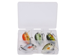 Kit 5 Iscas de Pesca Mini Crankbait com Caixa