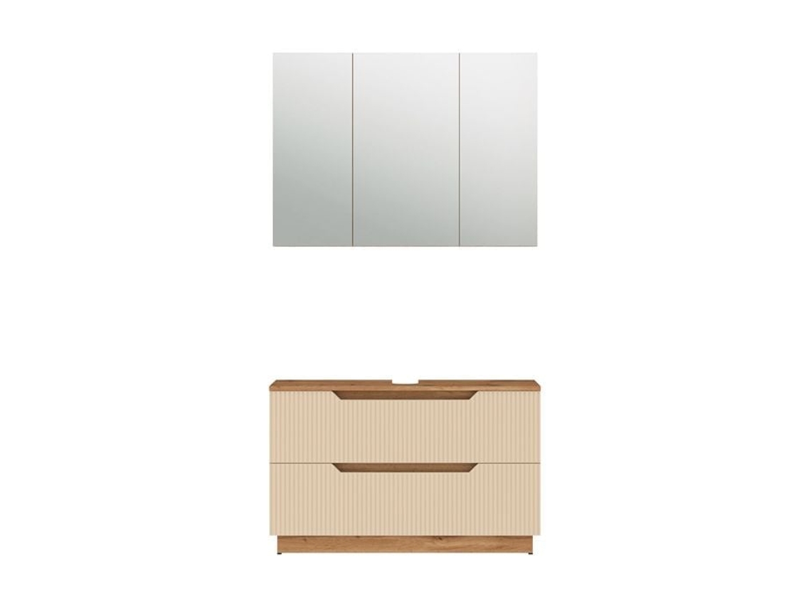 Conjunto de Mobiliário para Casa de Banho VICCO 2 Peças Bege com Armário e Aparador