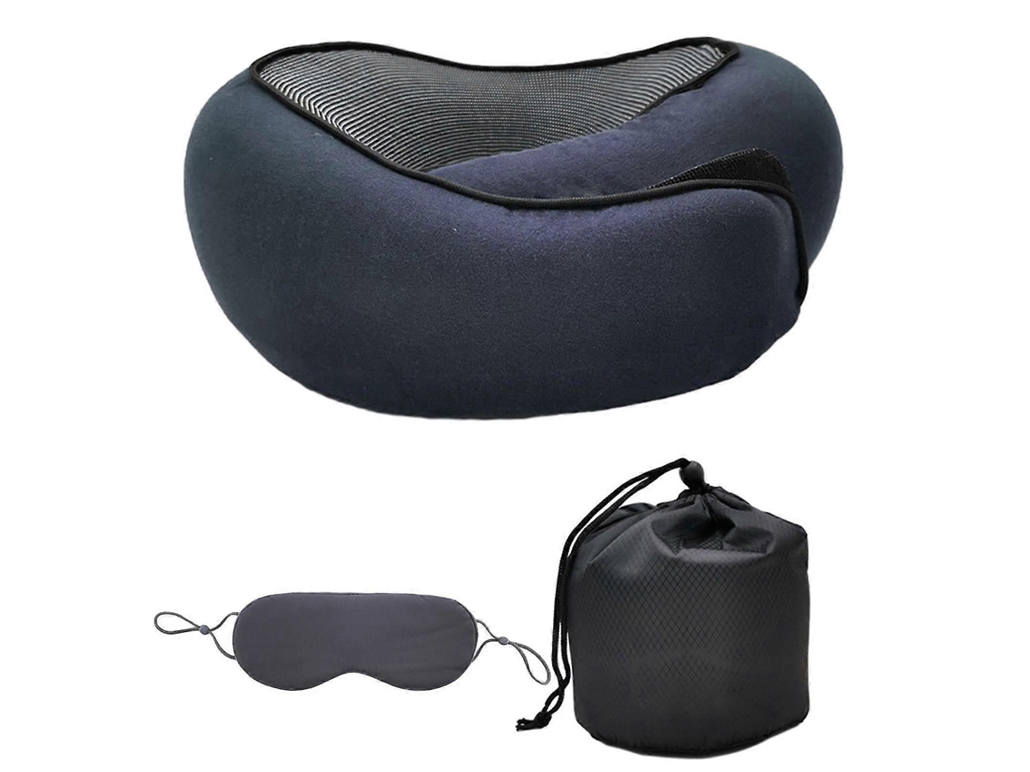 Travesseiro Macio e Enrolável em Formato de U com Máscara para os Olhos, Respirável e Confortável, Ideal para Cochilos e Sono. TAISHENGDA
