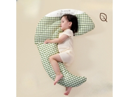 Almofada Corpo Bebé 80x70cm Algodão Respirável Crianças 1-5 Anos Xadrez Verde Panoona