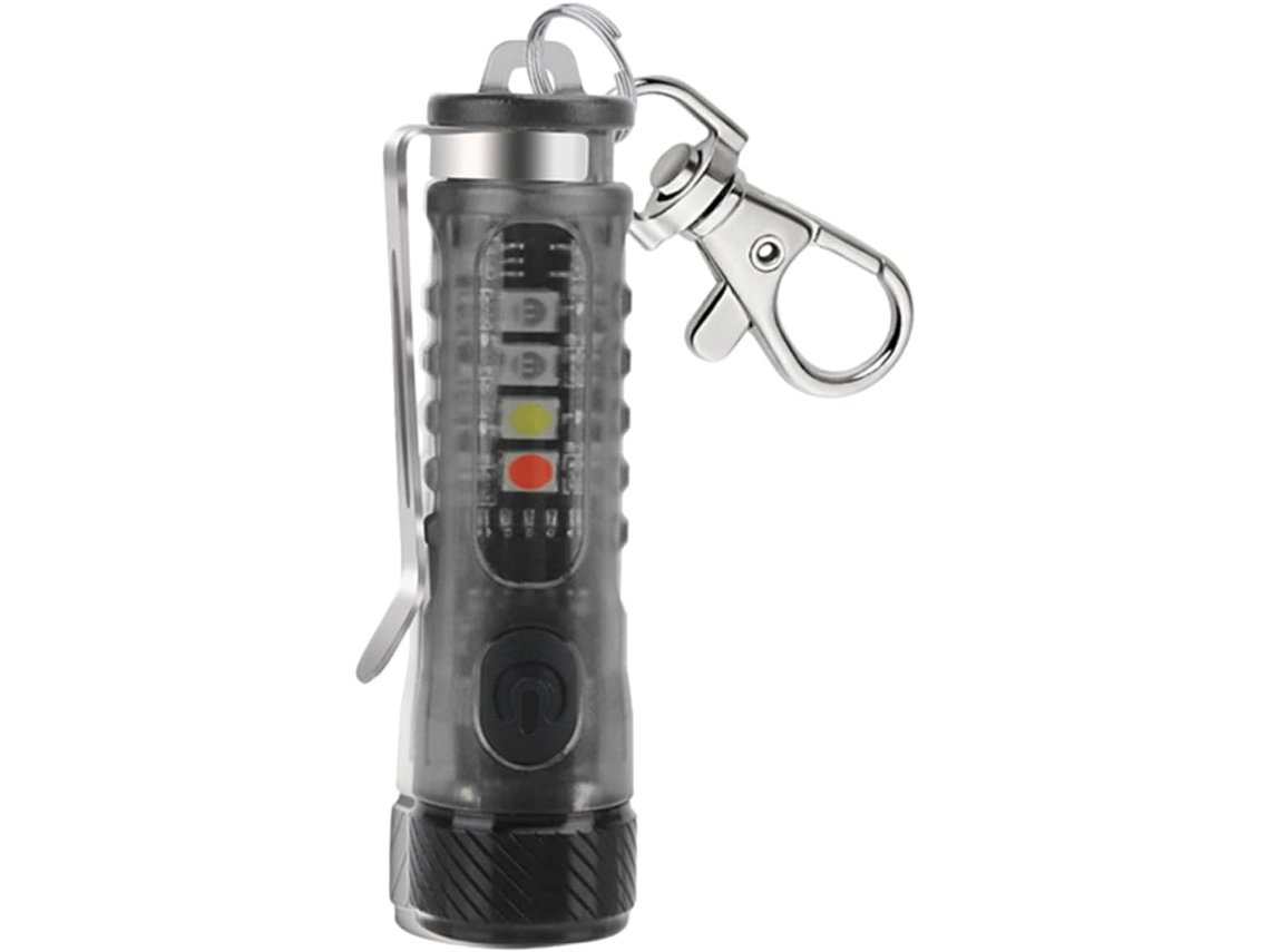 Mini Lanterna De Chaveiro Led Recarregável Com 400 Lúmens, Iluminação Uv E Clipe.