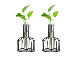 Vaso de Teste com Suporte Metálico Dourado para Plantas Hidropônicas NEVEANCE