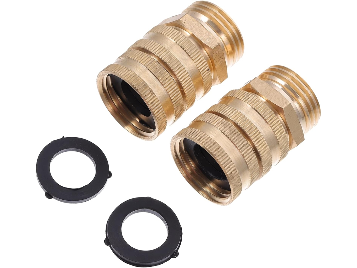 Conjunto De 2 Conectores Latão Para Mangueira Com Encaixe Rápido