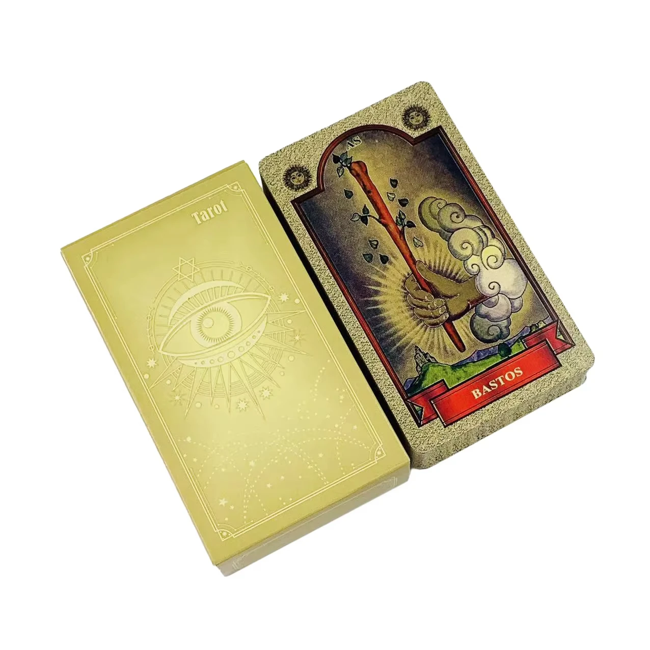 Tarot Rider-waite Dourado, Versão Espanhola, 78 Cartas, 10,3 X 6 Cm, Edição De Bolso