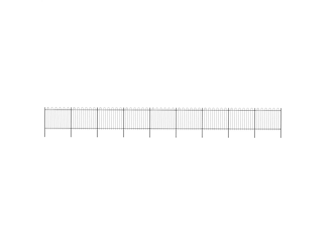 Vidaxl Cerca De Jardim Com Arco Superior Em Aço 1506x150 Cm Preta