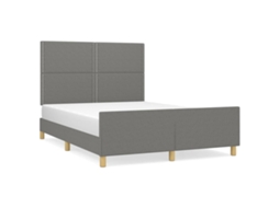 Estrutura de Cama Sem Colchão (140x200 cm) Tecido Cinzento escuro MAISON EXCLUSIVE
