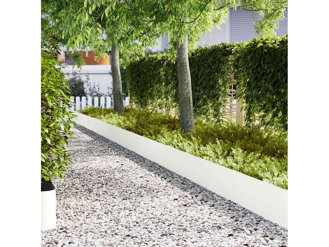 Vidaxl Acabamento Para Gramado 50 Unid. 100 X 0,05 X 30 Cm Branco