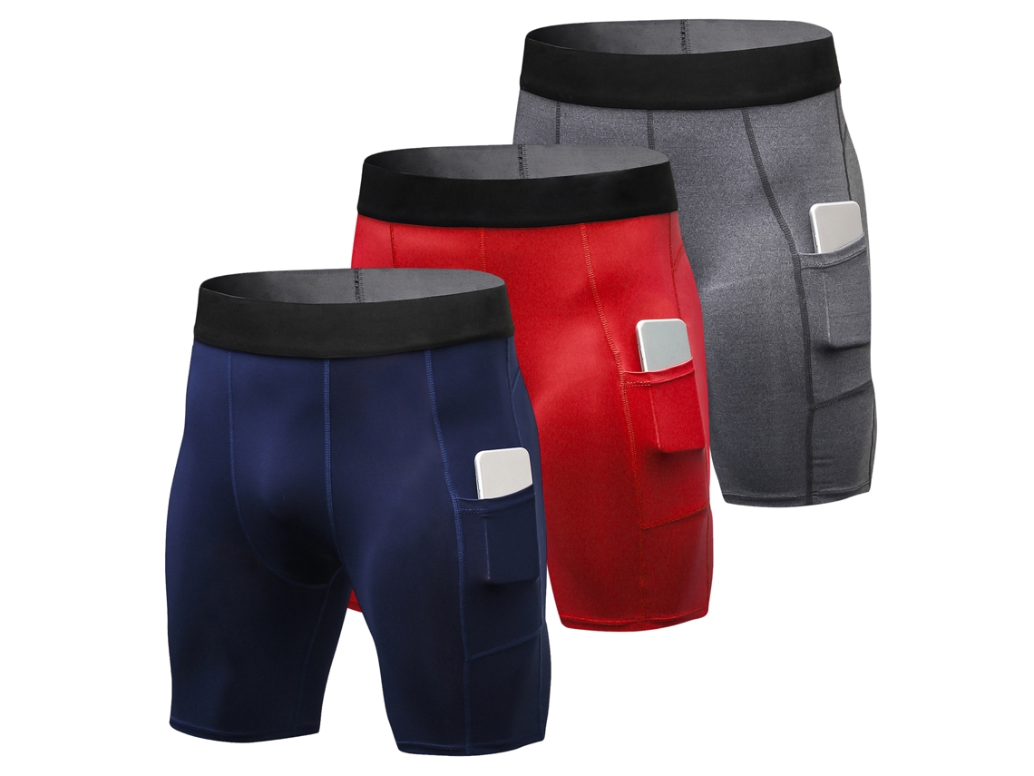 3 Pack Calcinhas De Esporte Para Homem Com Bolso Para Treino Ativo