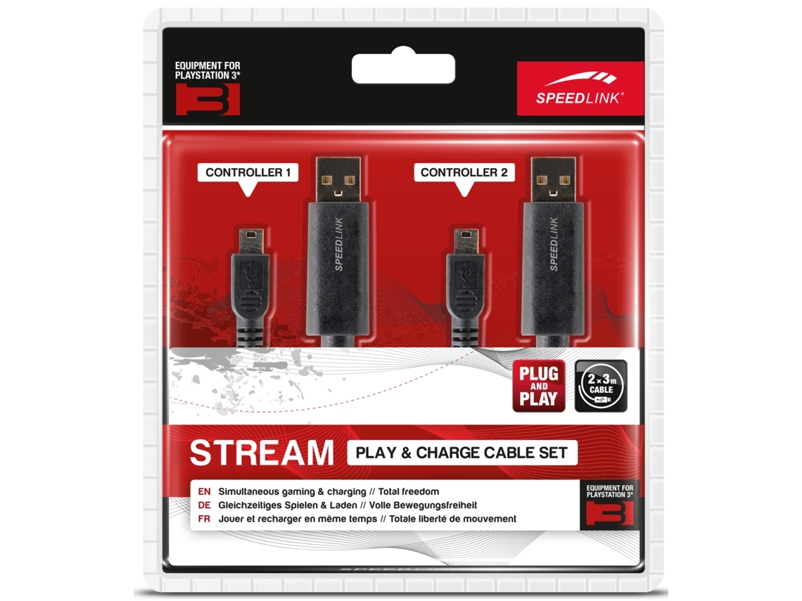 Kit Cabos PS3 SPEED LINK Sream Play & Charge