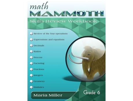 Livro Math Mammoth Grade 6 Skills Review Workbook de Maria Miller (Inglês)