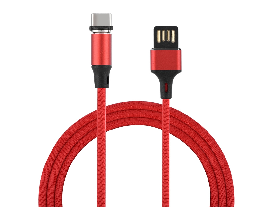 Cabo de Dados Exclusivo Lazada Novo 1m Vermelho Tipo c EOOCOO (carga Rápida com Tecido Magnético)