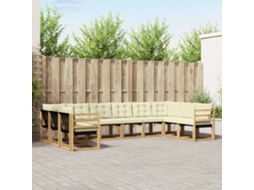 Vidaxl Conjunto De Sofás Para Exterior 10 Unid. Branco E Creme
