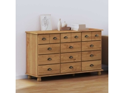Vidaxl Cômoda Com Gaveta Askim Castanho 79 X 40 X 133,5 Cm
