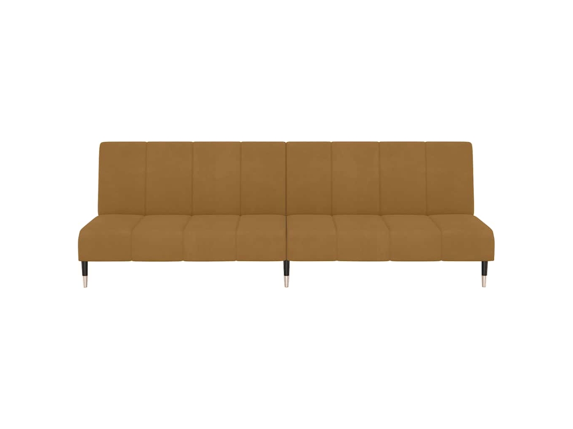 Sofá cama de 2 Lugares Veludo Castanho SYFAX