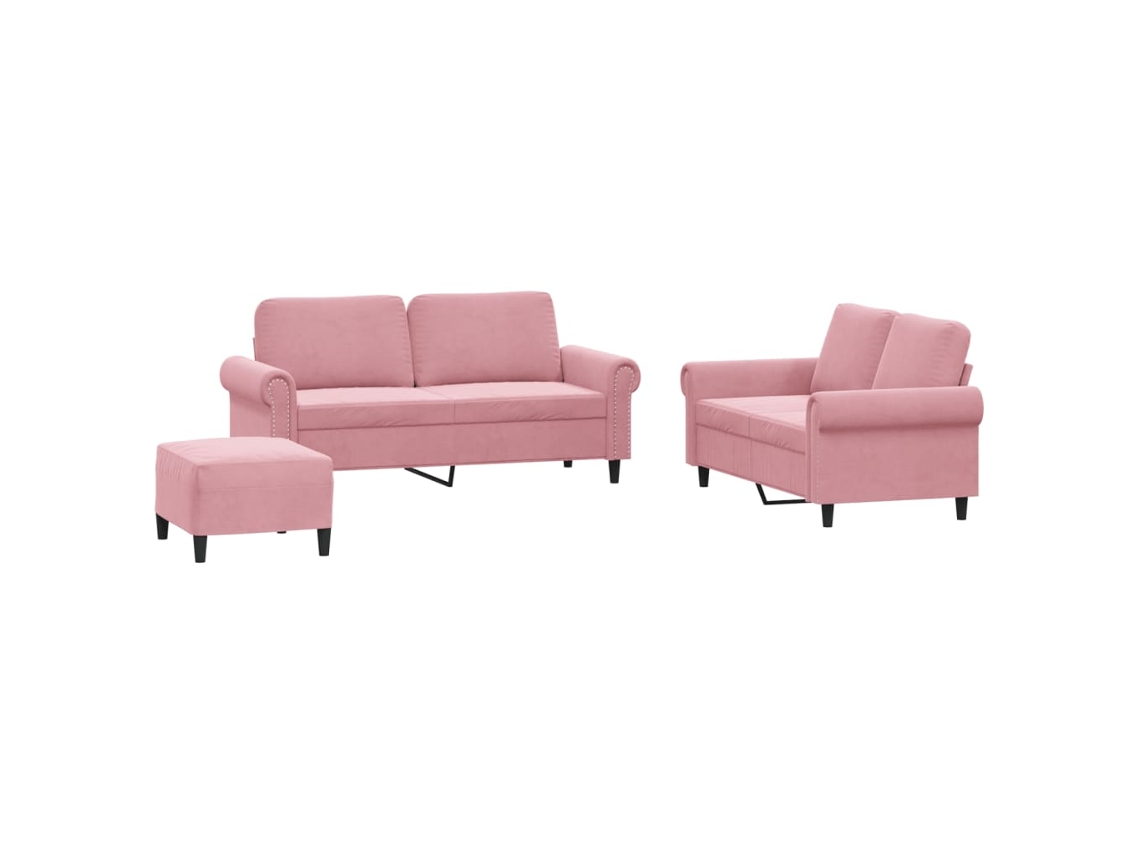 Sofa Set, Sofa Sets Vidaxl Cor-de-rosa Veludo (n/a)