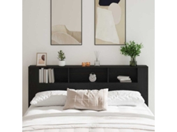 Vidaxl Cabeceira Com Armário Carvalho Preto 200 X 18,5 X 102,5 Cm