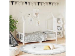 Vidaxl Estrutura De Cama Infantil 80x160 Cm Pinho Maciço Branco