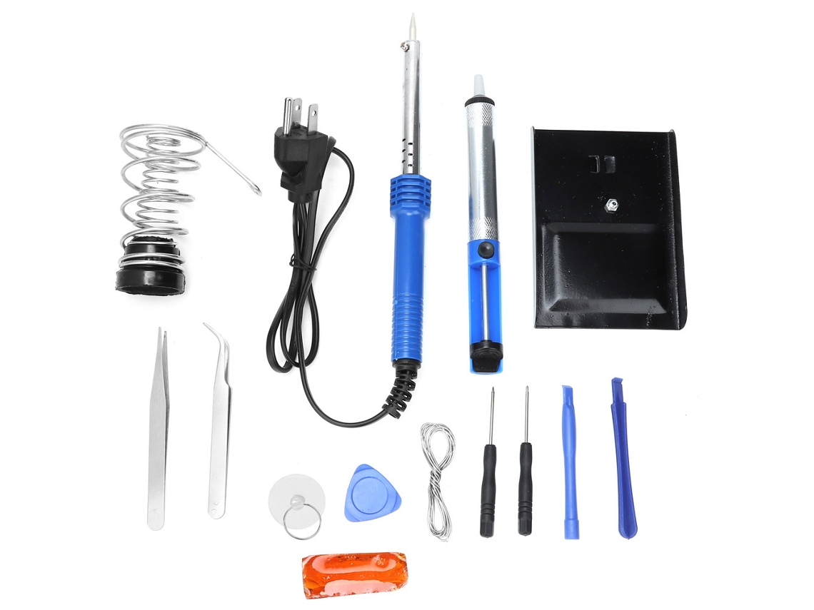 Kit De Soldador Eléctrico De 60w Com Mangueira De Plástico, Ferramenta De Soldadura De Calor Externo, 14 Peças
