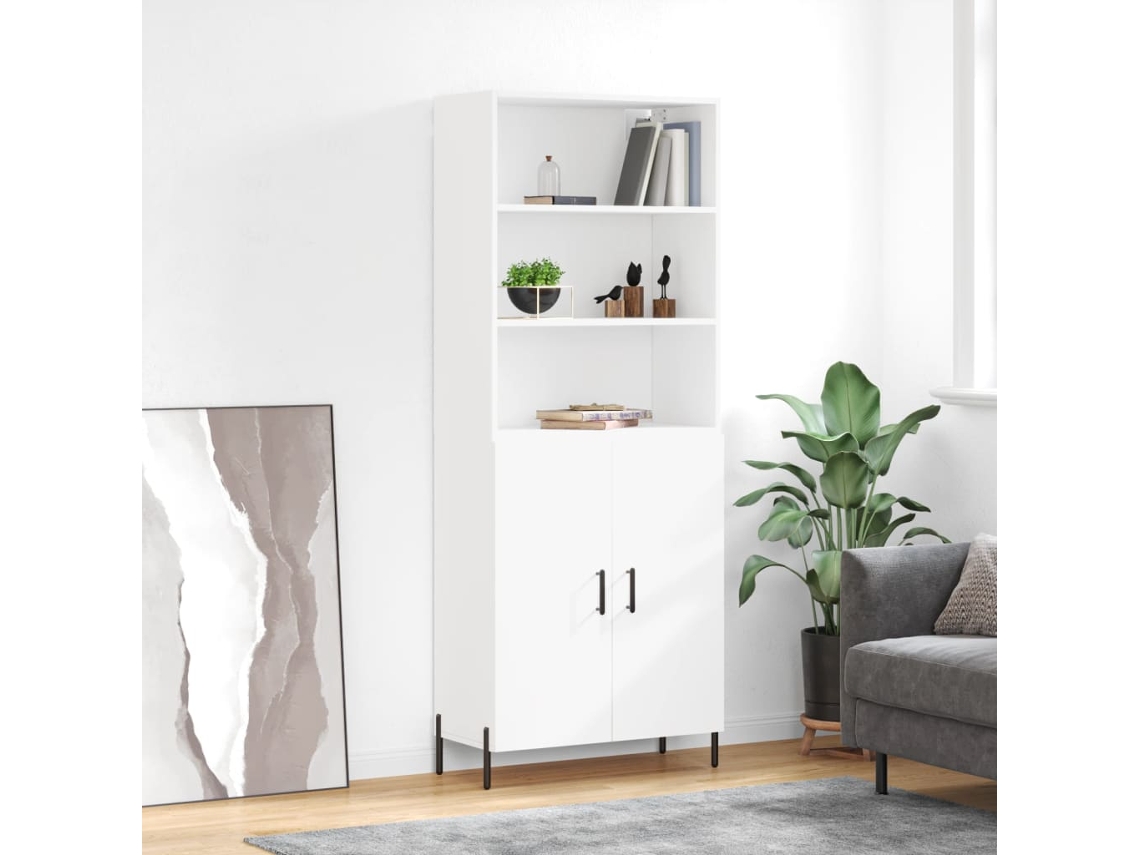 Vidaxl Armário Alto 69,5x34x180 Cm Derivados De Madeira Branco
