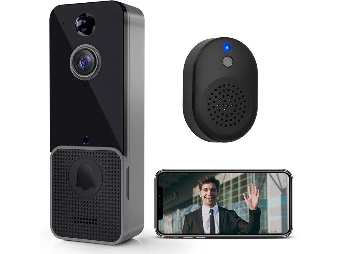Campainha Sem Fio Campainha de Vídeo Inteligente com Relógio Detecção de Movimento e Alarme, Áudio Bidirecional, Visão Noturna, Vídeo Hd Brilvi_ozo