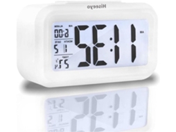 Relógio De Alarme Digital 43 Polegadas Com Tela Led E Calendário Snooze (branco)