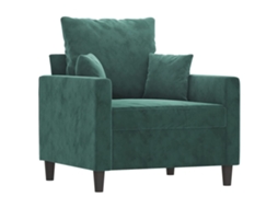 Conjunto 1 Poltrona Vidaxl Verde Veludo