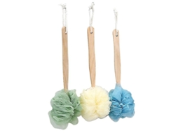 2026 3pcs Cepillos de Baño de Mango Largo de Madera Escrubas para Espalda Portátiles