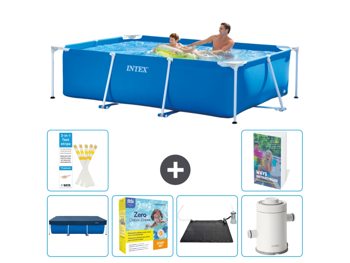Piscina com Estrutura Retangular 260x160x65 Cm 5 peças S103 INTEX