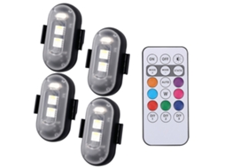 2026 luz de Alerta Led Universal Multicolor com Flash para Moto, Bicicleta, Drone, Impermeável Ip65 e Controle Remoto