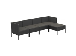 Garden Lounge Set, Garden Lounge Sets Vidaxl Preto Rattan / Vime (n/a)