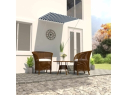 Vidaxl Toldo Retrátil 100x150 Cm Azul E Branco